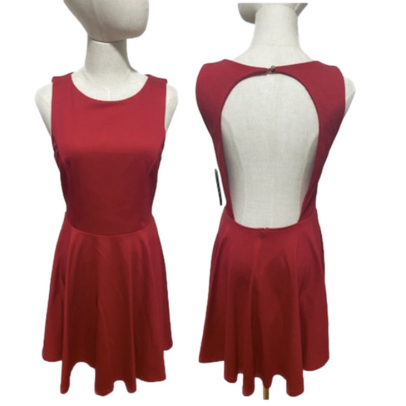 Lulus Dresses & Skirts - NWT RED BACKLESS LIVING FOR LOVE ROMANCE FIT & FLARE MINI DRESS LINED LULUS M